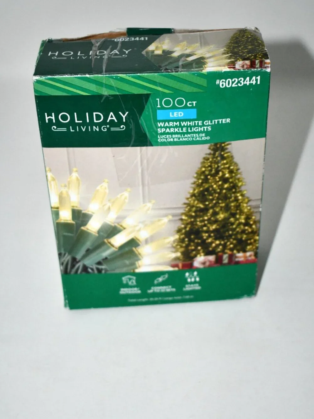 Holiday Living 100 Count LED Warm White Glitter Sparkle String Lights Indoor/Out
